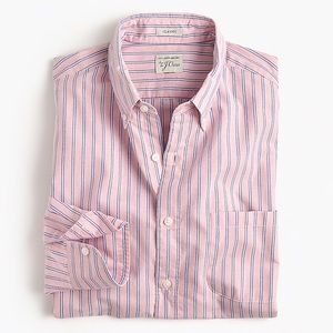 J. Crew Heather poplin shirt in coral stripe
